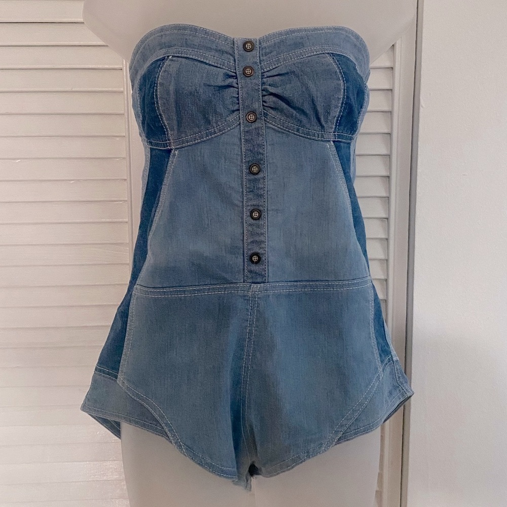 ASOS Denim Blue Playsuit